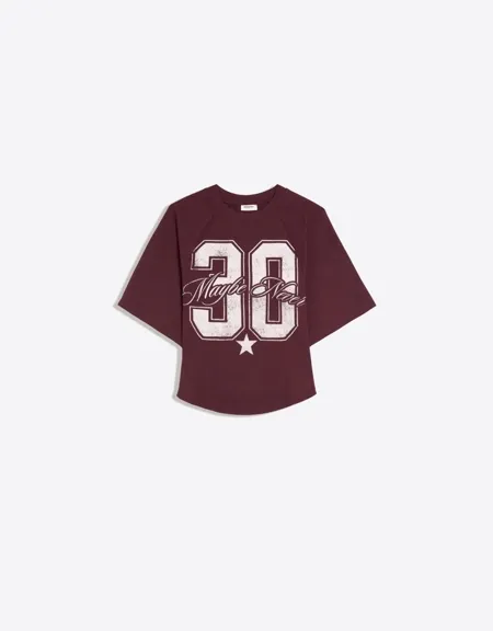 Corset-effect print T-shirt