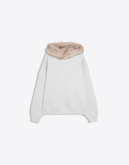 Bershka Худи оверсайз с капюшоном и мехом