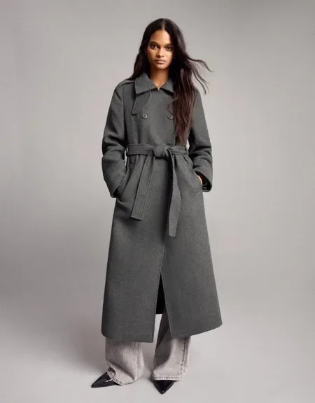Bershka Пальто из плотной ткани на пуговицах