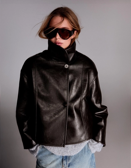 Bershka Куртка из искусственной кожи, двусторонний купить с доставкой.