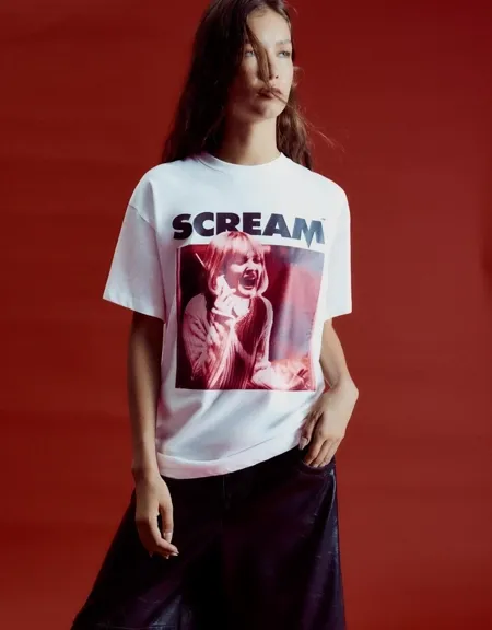 Футболка с принтом Scream, короткие рукава- Заказать в России