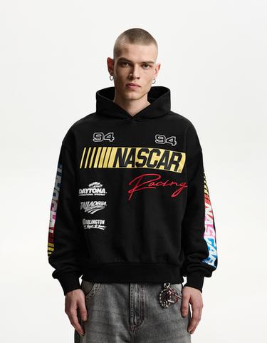 Boxy fit Nascar print hoodie