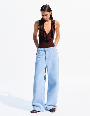 Боди BERSHKA SERIES на бретелях со сборкой