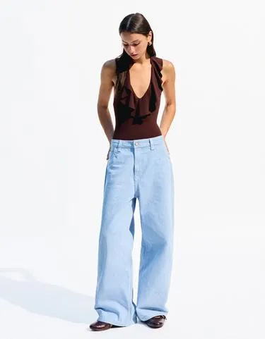 Боди BERSHKA SERIES на бретелях со сборкой