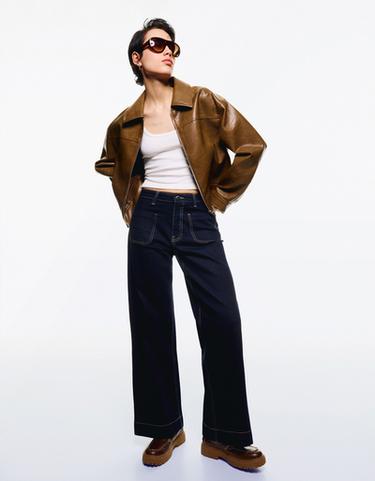 Seamless wide-leg jeans