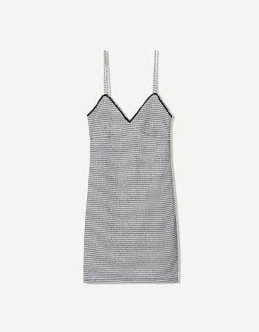 Textured strappy mini dress