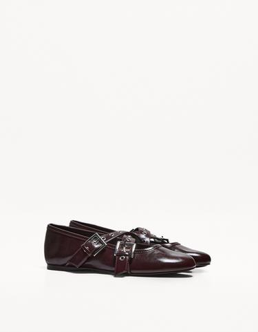 Ballet flats with buckles
