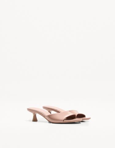 Kitten heel mule sandals