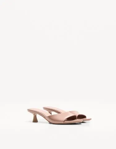 KITTEN HEEL MULE SANDALS