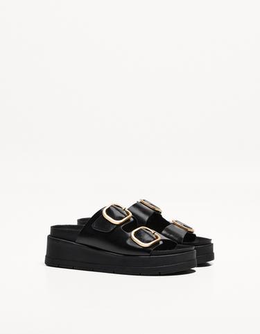 Buckled platform sandals