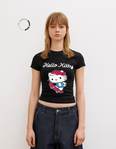 Футболка с короткими рукавами и принтом Hello Kitty