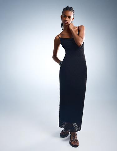 Bershka Платье миди с кружевом