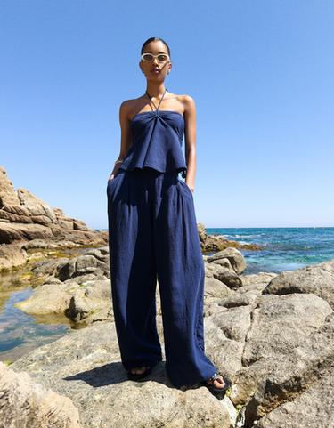 Bershka Брюки в стиле рустик с широкими штанинами и защипами