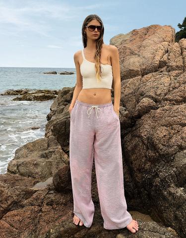 Bershka Брюки в стиле рустик в полоску