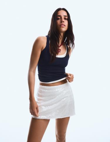 Bershka Топ из трикотажа в рубчик