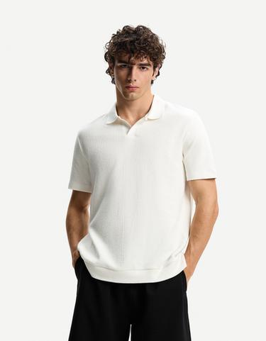 Bershka Поло из рельефной ткани купить с доставкой.