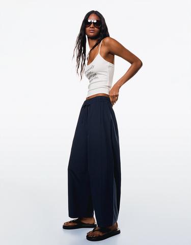 Bershka Укороченные брюки BARREL купить с доставкой.
