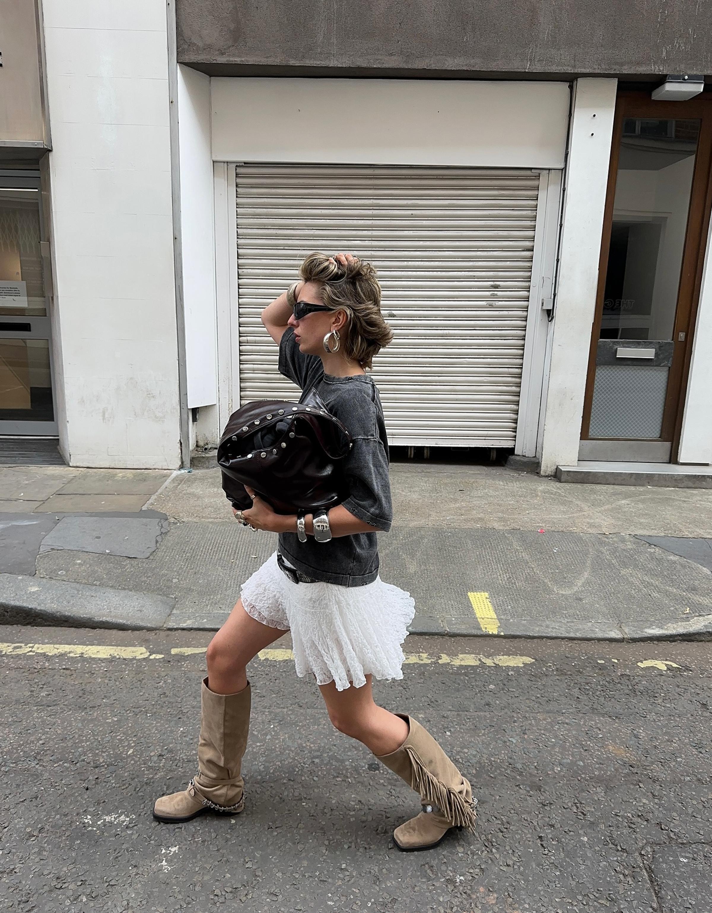 Bershka Мини-юбка из кружева с воланами