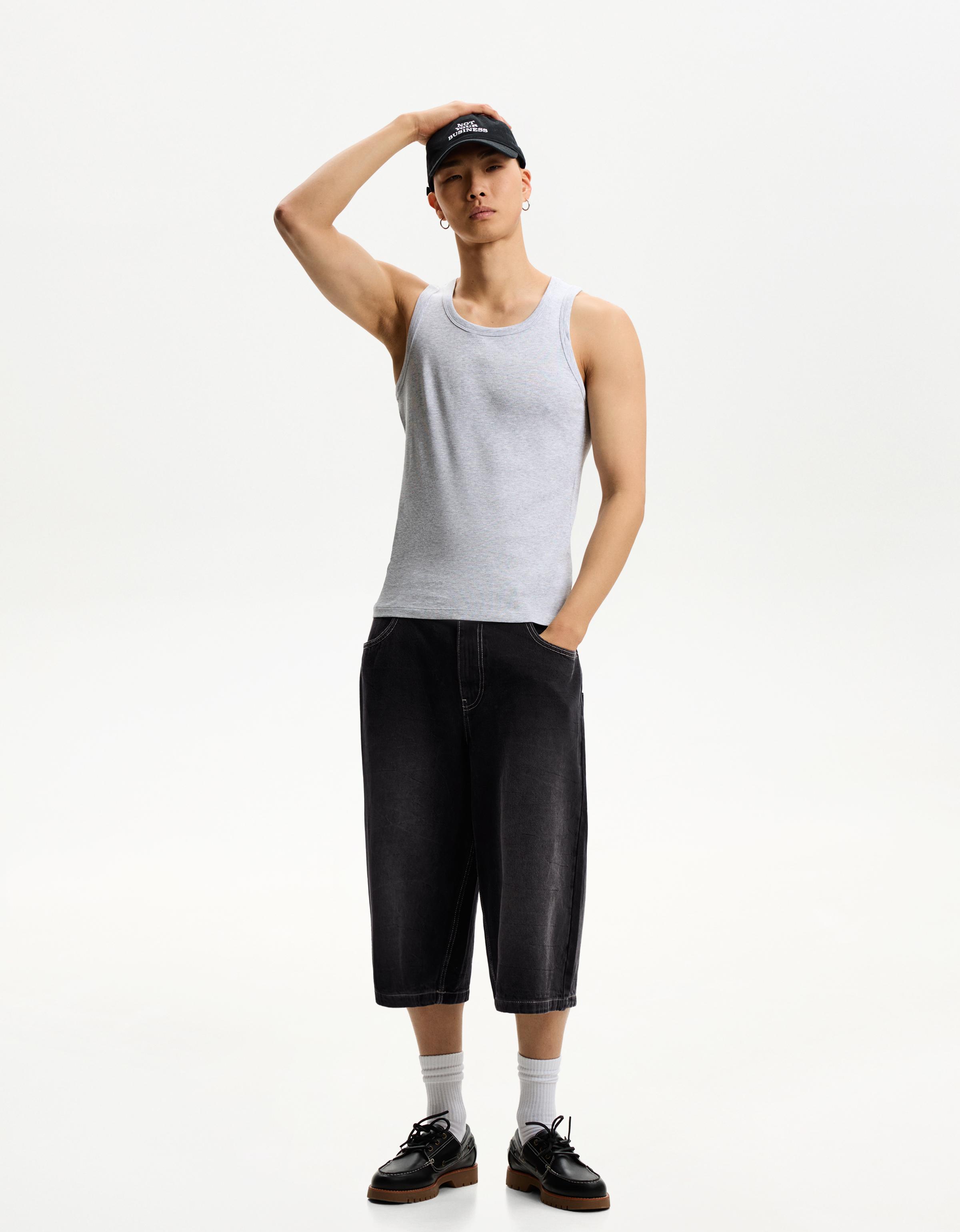 Bershka Джинсовые шорты объемного свободного кроя