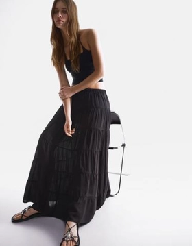 Bershka Юбка миди в стиле рустик купить с доставкой.