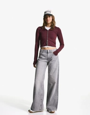 Bershka Худи из смесового модала с застежкой-молнией купить с доставкой.
