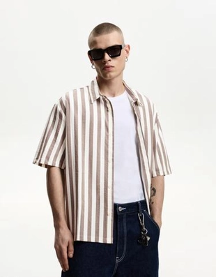 Bershka Рубашка свободного кроя с короткими рукавами купить с доставкой.