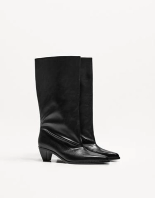 Bershka Широкие сапоги на высоком каблуке