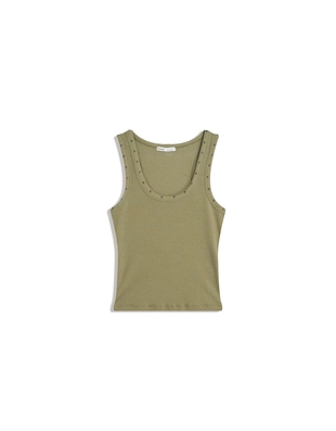 Топ без рукавов с декоративными заклепками- Заказать в России