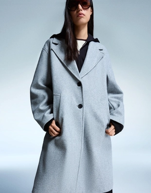 Купить Bershka Длинное пальто из мягкой ткани