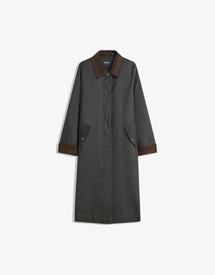 Купить Bershka Пальто с вощеным покрытием и контрастным воротником