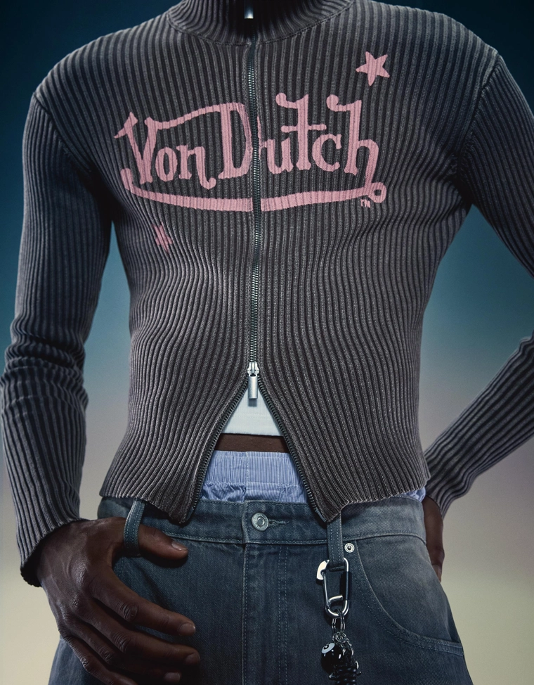 Куртка Von Dutch с застежкой-молнией и принтом