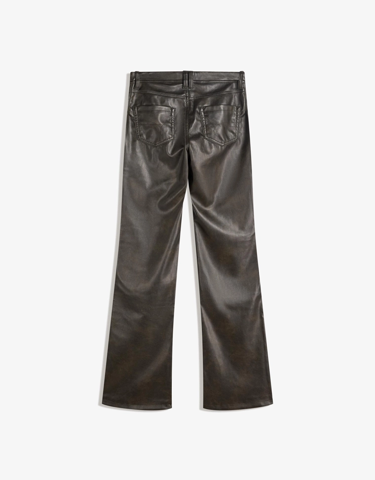 Брюки кроя bootcut из искусственной кожи