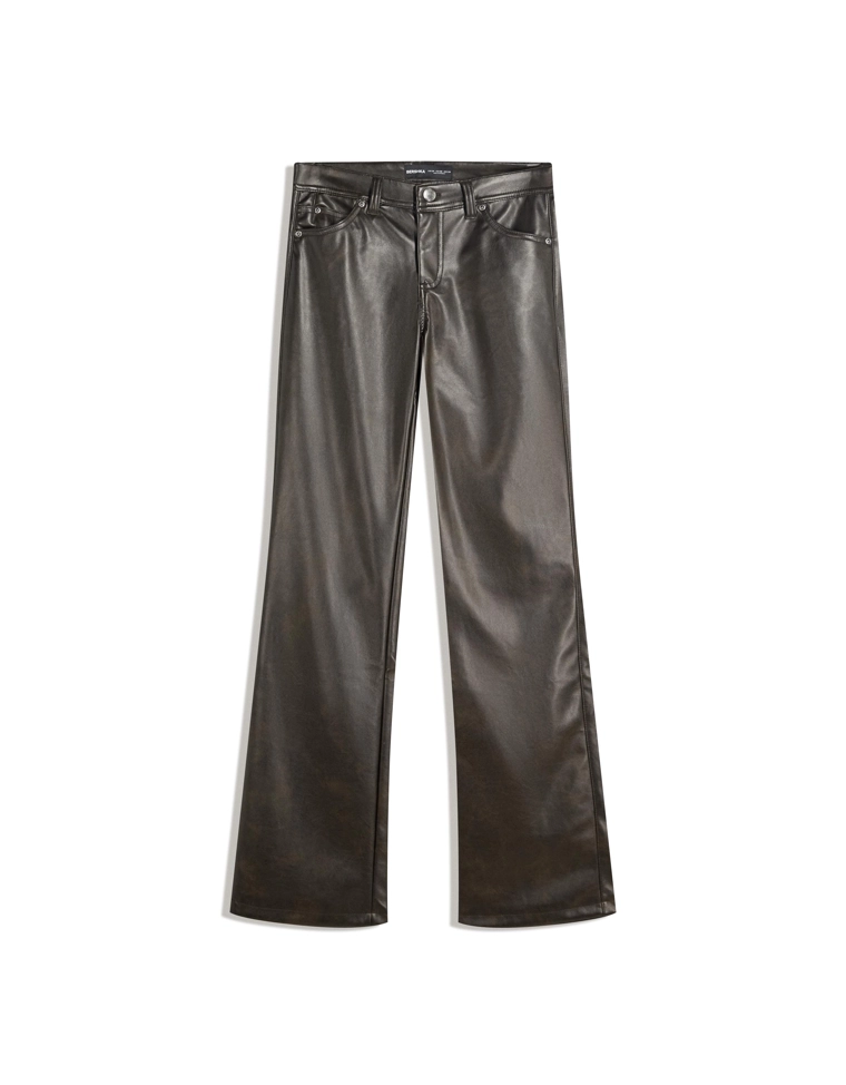 Брюки кроя bootcut из искусственной кожи