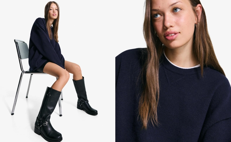 Свитер с круглым вырезом