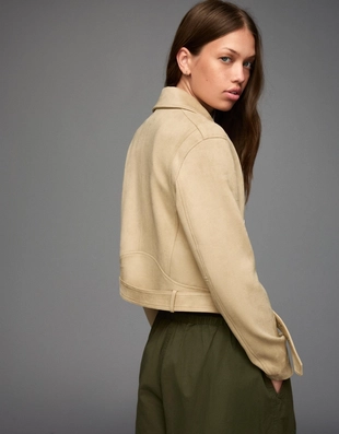 Куртка в байкерском стиле из искусственной кожи- Заказать в России