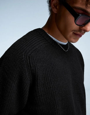 Купить Bershka Свитер платочной вязки из смесовой пряжи с шерстью