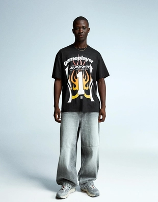 Футболка в спортивном стиле с короткими рукавами и цифровым фильтром- Заказать в России