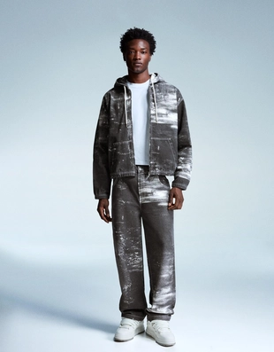 Купить Bershka Джинсы очень свободного кроя с принтом