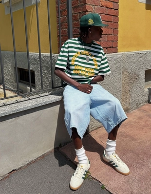 Джинсовые шорты-бермуды в скейтерском стиле- Заказать в России