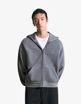 Укороченная толстовка геометрического кроя с застежкой-молнией- Заказать в России