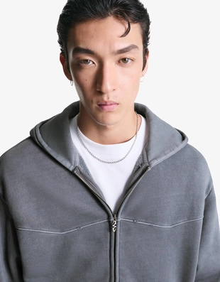 Укороченная толстовка геометрического кроя с застежкой-молнией- Заказать в России