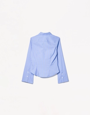 Рубашка облегающего кроя с расклешенными рукавами- Заказать в России