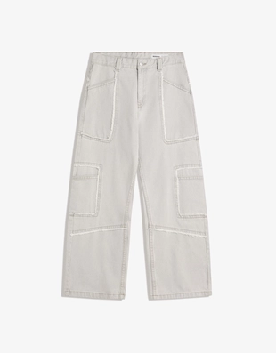 Джинсы свободного кроя с бахромой- Заказать в России