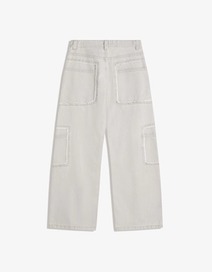 Джинсы свободного кроя с бахромой- Заказать в России