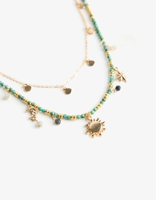 Набор из цепочки и бус с подвесками- Заказать в России