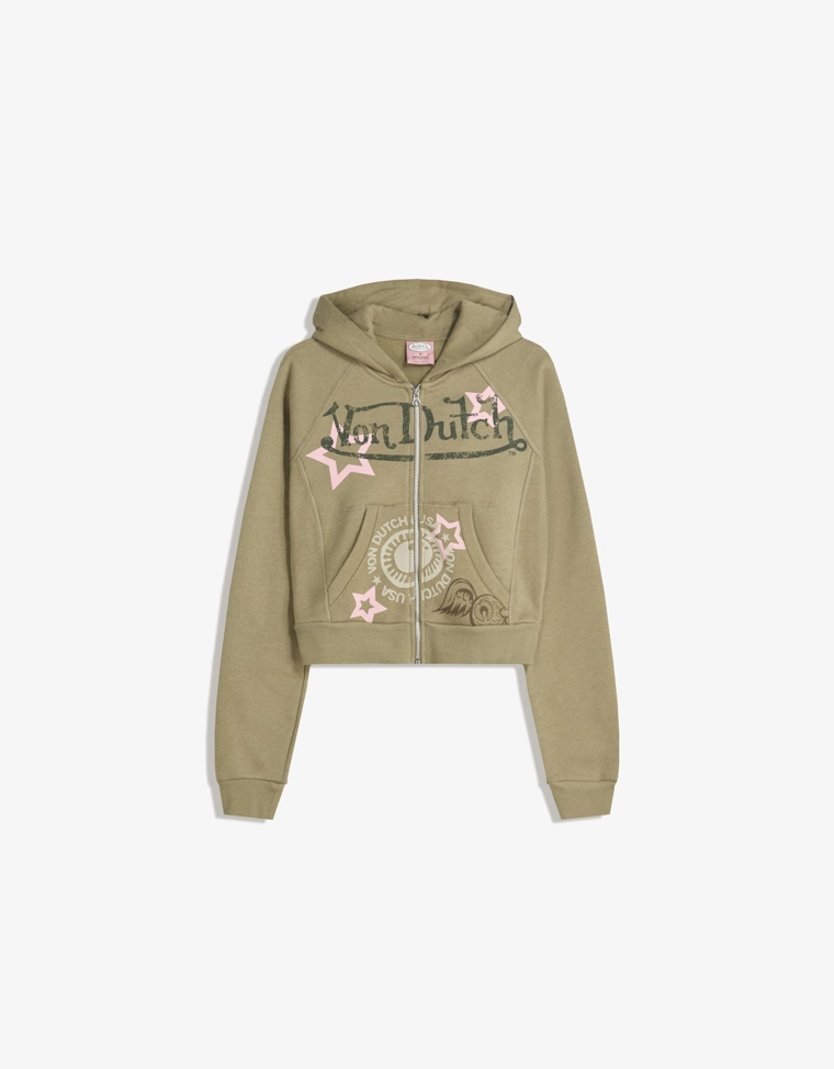 Толстовка Von Dutch на молнии с принтом