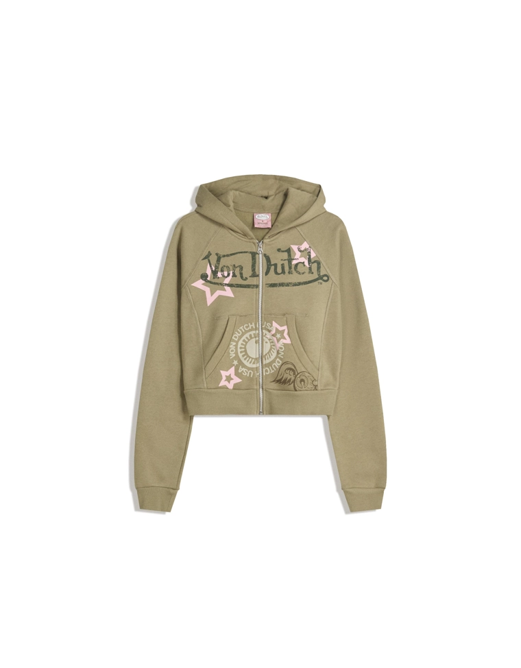 Толстовка Von Dutch на молнии с принтом
