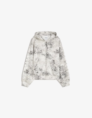 Укороченная толстовка на молнии с принтом- Заказать в России