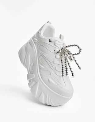 WHITE|1524/664 - Bershka Кеды на платформе XL