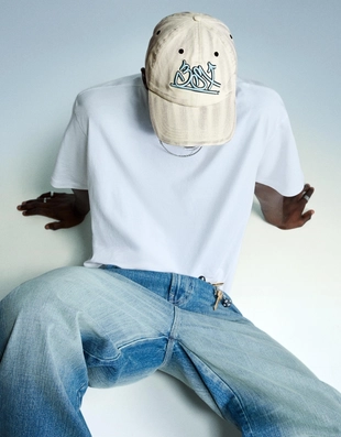 Купить Bershka Кепка с вышивкой и эффектом потертости